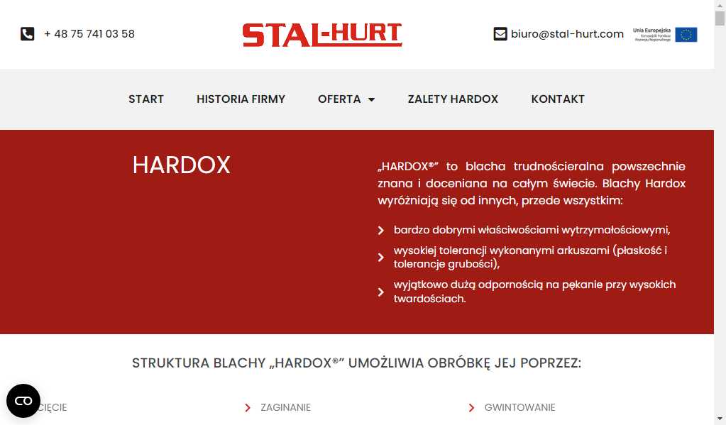Hardox - cięcie CNC, laserem i wodą